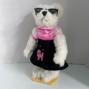 Plush White Bear in Pink Top & Black Skirt Kids Toy